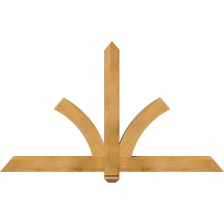 Ekena Millwork Redmond Rough Sawn Timber Gable Bracket, Western Red Cedar, 60"W x 35"H x 4"D x 4"F, 14/12 Pitch GBW060X35X0404RED00RWR